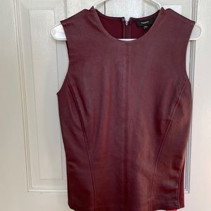 Theory leather top Medium